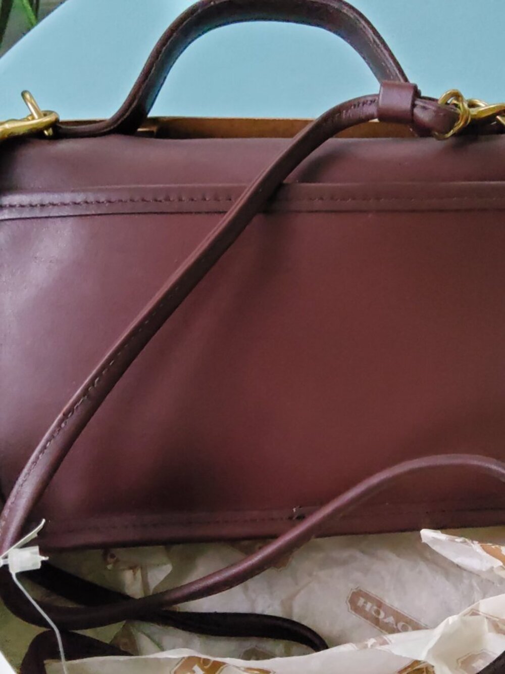 Never Used Still in Original Box Vintage Coach Casino Bag In Mahogony 9924 - Picture 7 of 13